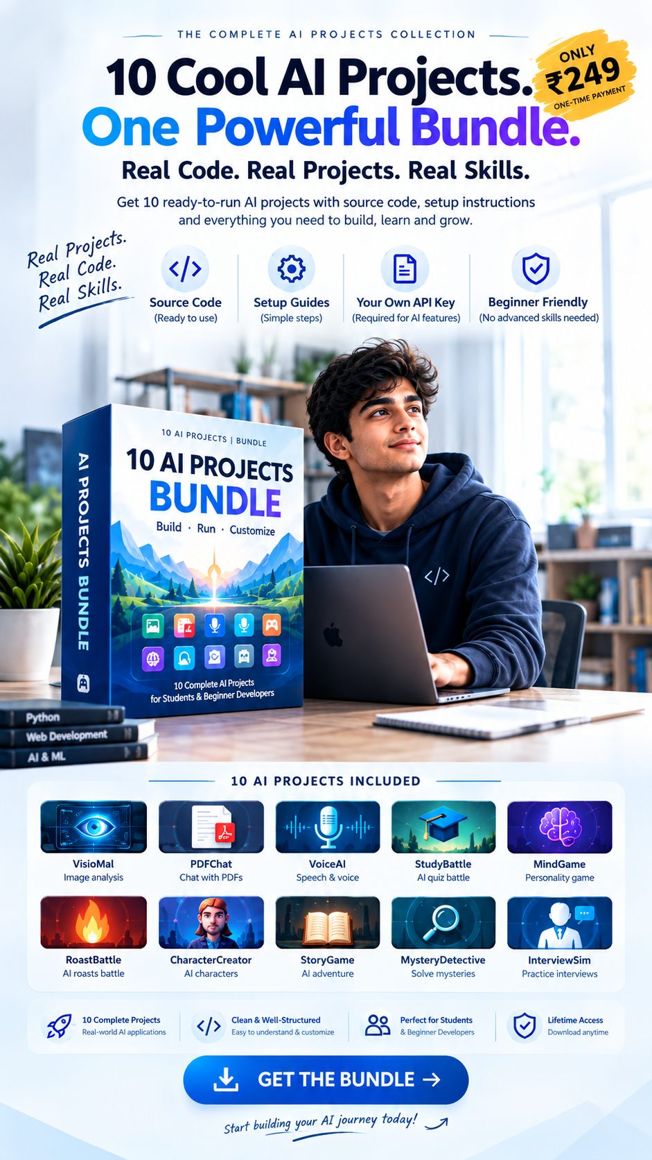 AI Projects Bundle cover: box art with all 10 projects